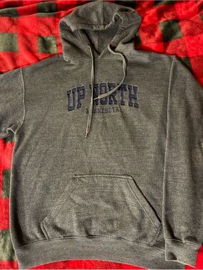 Pacific & Co. Up North Minnesota Men's Gray Hooded Sweatshirt - Pullover Hoodie